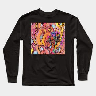 Dragon looping on Gold chains Long Sleeve T-Shirt